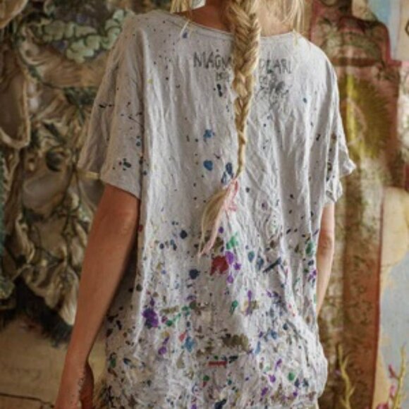 Magnolia Pearl Paint Splatter Tee OS NWT - Picture 3 of 6